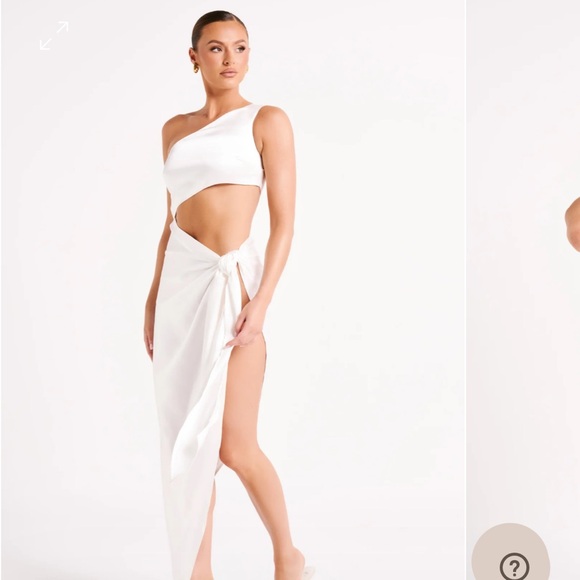 Brand new Meshki Navarah one shoulder white midi dress - Picture 4 of 6